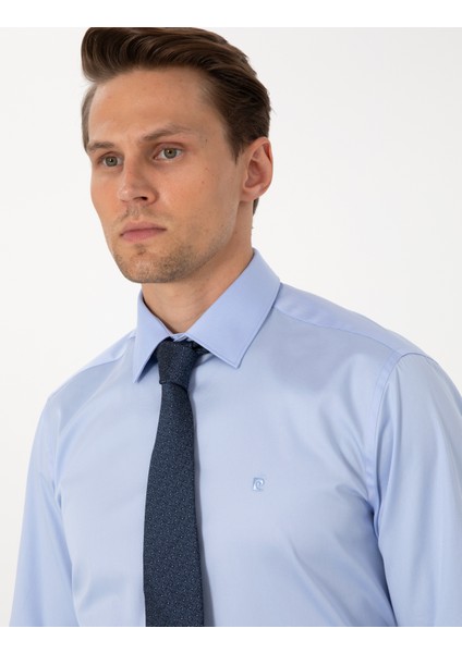 Erkek Koyu Mavi Slim Fit Uzun Kollu Basic Gömlek 50305127-VR032 fiyatları