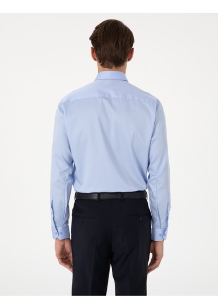 Erkek Koyu Mavi Slim Fit Uzun Kollu Basic Gömlek 50305127-VR032 indirimleri