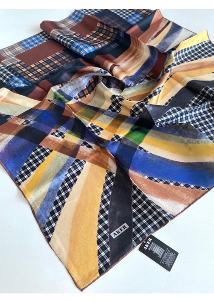 Tivil Saf Ipek Eşarp 49622 Sarı Karışık Desen