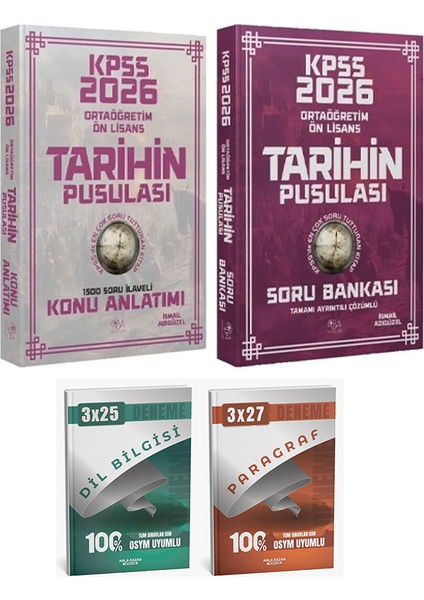 Cba + Anla Kazan 2026 Kpss Lise Ortaöğretim Ön Lisans Tarihin Pusulası Konu + Soru Bankası 4 Lü Set fiyatları