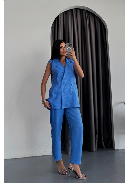 Jakar Kumaş Yelek - Pantolon Takım - Mavi fiyatları