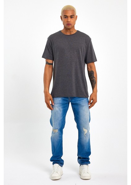 Süperlife Erkek Bisiklet Yaka Standart &regular Fit Tişort SPR21Y30