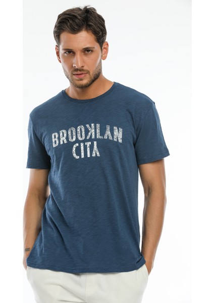 Süperlife Erkek Bisiklet Yaka Brooklyn City Baskılı Tişort Spr 253 fırsatları