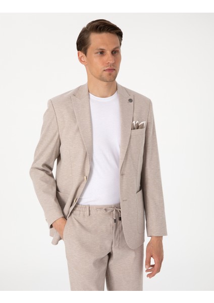 Erkek Açık Kahverengi Slim Fit Takım Elbise 50306933-VR002