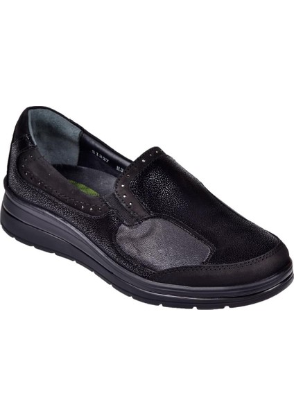 Hakiki Deri Comfort Kadın Ayakkabı For-Faye Siyah
