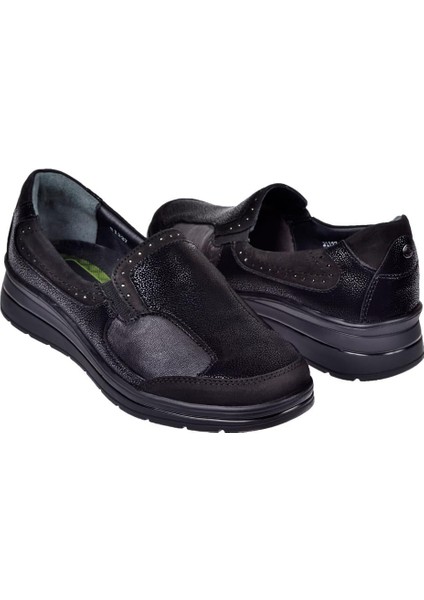 Hakiki Deri Comfort Kadın Ayakkabı For-Faye Siyah indirimleri