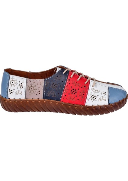 Hakiki Deri Comfort Kadın Ayakkabı AHU-6030 Beyaz Multi fiyatları