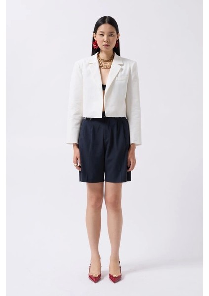 Crop Keten Blazer Ceket fiyatları
