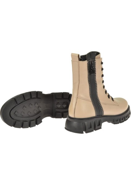 Hakiki Deri Kadın Bot ND-21028 Vizon indirimleri