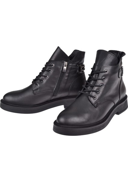 Hakiki Deri Bilek Boyu Kadın Bot BEE-814 Siyah fırsatları