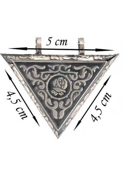 Gümüş Üçgen Içi Açılabilen Gül Muskalık Kolye fiyatları