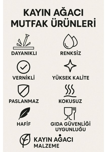 50X8 cm Vernikli Kalın Kayın Ağacı Merdane | Profesyonel & Ev Tipi Hamur Açma Için Uygun modelleri