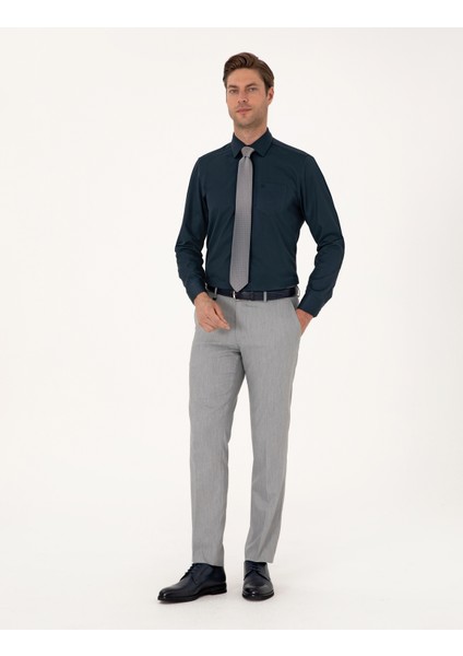 Erkek Lacivert Regular Fit Uzun Kollu Basic Gömlek 50251186-VR033 fırsatları