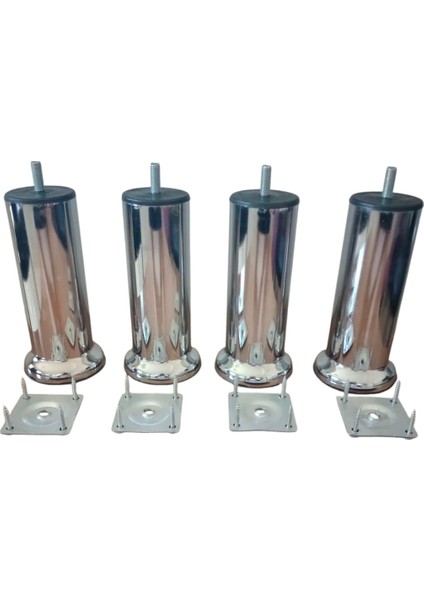 12 cm Mobilya Kanepe Koltuk Baza Yatak Çekyat Yükseltme Ayağı M8 Bağlantı Aparatlı Metal Ayaklar (4 Adet)