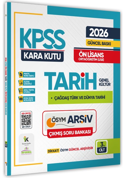 2026 Kpss Önlisans/ortaöğretim Tarihin Kara Kutusu 3.cilt Ösym Çıkmış Soru Bankası Konu Özetli Çözüm