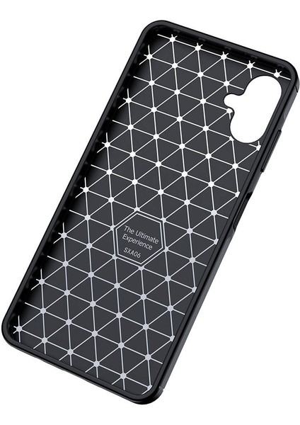 Galaxy A06 Kılıf Kamera Korumalı Karbon Desenli Lux Negro Silikon - Siyah + Cam Ekran Koruyucu modelleri