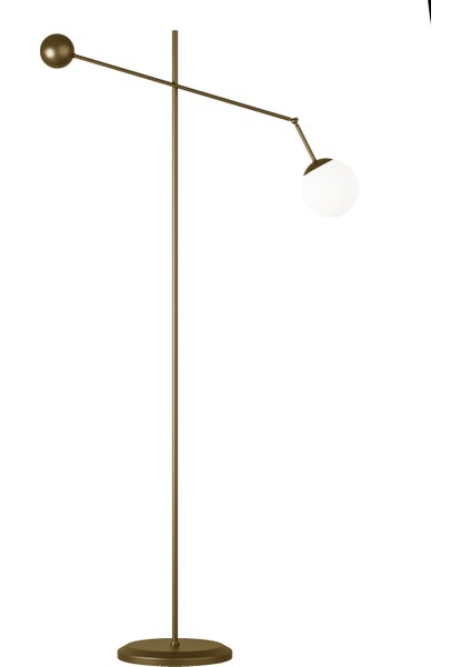 Artea Eskitme Metal Gövdeli Lambader – Beyaz Cam Başlık, 90° Ayarlı Kol, Modern Asimetrik Tasarım fiyatları