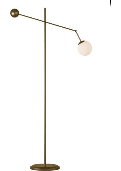 Artea Eskitme Metal Gövdeli Lambader – Beyaz Cam Başlık, 90° Ayarlı Kol, Modern Asimetrik Tasarım modelleri