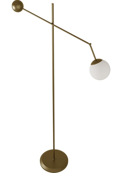 Artea Eskitme Metal Gövdeli Lambader – Beyaz Cam Başlık, 90° Ayarlı Kol, Modern Asimetrik Tasarım fırsatları