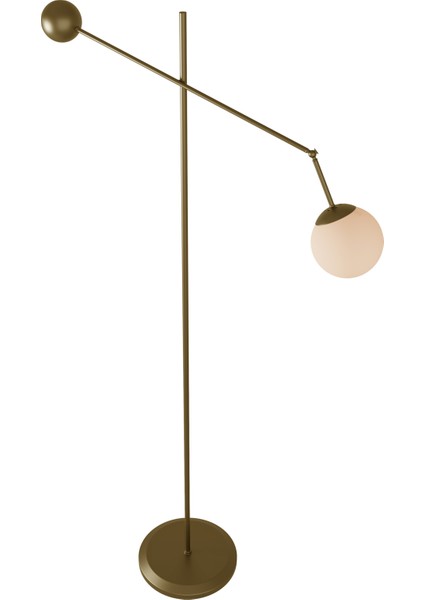 Artea Eskitme Metal Gövdeli Lambader – Beyaz Cam Başlık, 90° Ayarlı Kol, Modern Asimetrik Tasarım indirimleri