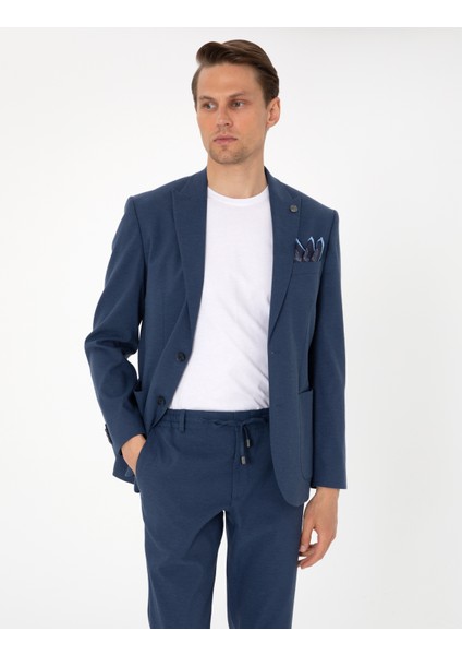 Erkek Lacivert Slim Fit Takım Elbise 50306933-VR033