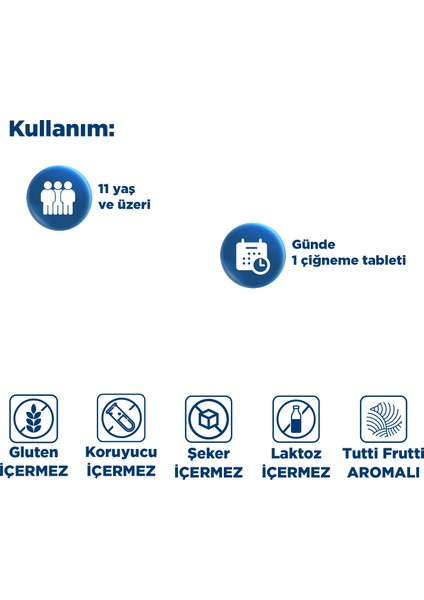 Mag Focus 15x2 Çiğneme Tableti - Okula Dönüş - Magnezyum Malat & Sitrat, Fosfotidilserin