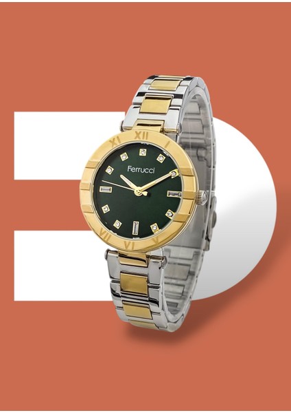 Gümüş Gold Renk Yeşil Kadran Çelik Kordon 3 Atm Su Geçirmez Orijinal 2 Yıl Garantili Kadın Kol Saati