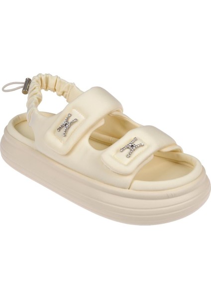 Comfort Cırtlı Kadın Sandalet GJ-413-1 Bej