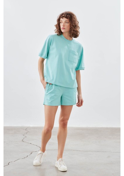 Kadın Pamuklu Pique Cepli Kısa Kol T-Shirt modelleri