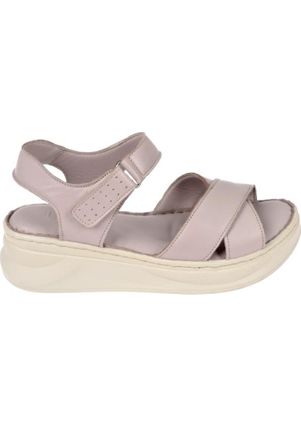 Hakiki Deri Comfort Kadın Sandalet Plm-51 Silver fiyatları