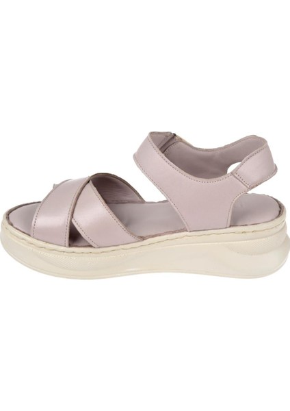 Hakiki Deri Comfort Kadın Sandalet Plm-51 Silver modelleri