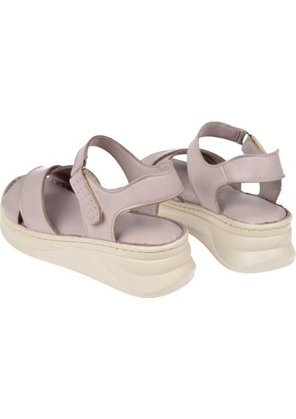 Hakiki Deri Comfort Kadın Sandalet Plm-51 Silver indirimleri