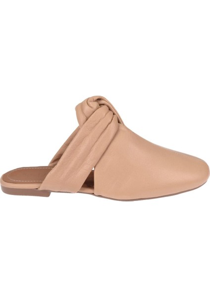 Hakiki Deri Düz Kadın Terlik DUR-2547 Ten fiyatları