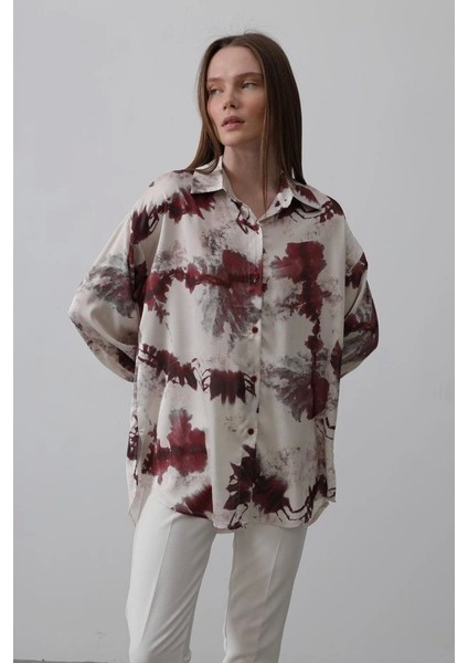 Baskılı Gömlek - Bordo fiyatları