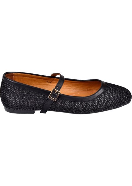 Içi Deri Hasır Kadın Babet DUR-902 Siyah Hasır fiyatları