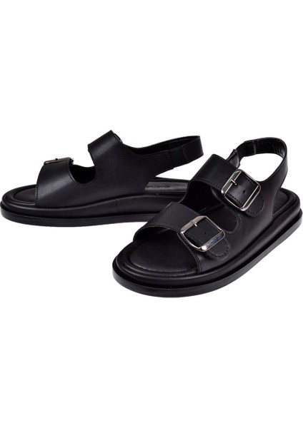 Çift Tokalı Kadın Sandalet CB-35176 Siyah fırsatları