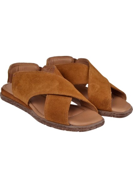 Hakiki Deri Kadın Sandalet PLM-706 Taba Süet indirimleri