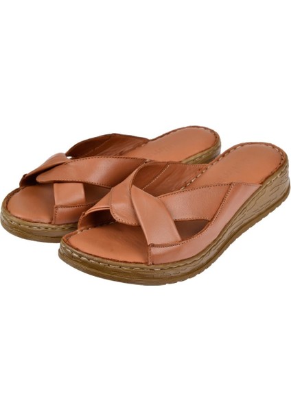 Hakiki Deri Comfort Kadın Terlik Plm-17 Taba fırsatları