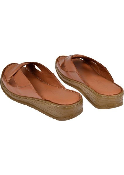 Hakiki Deri Comfort Kadın Terlik Plm-17 Taba indirimleri