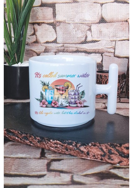 Life Is Short Make İt Better Baskılı T Kulplu Latte Fincanı Kupa Bardak