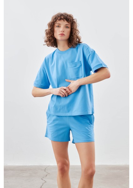 Kadın Pamuklu Pique Cepli Kısa Kol T-Shirt modelleri