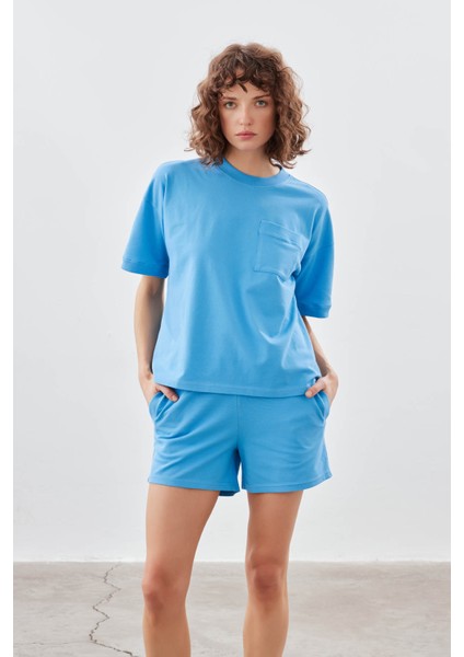 Kadın Pamuklu Pique Cepli Kısa Kol T-Shirt indirimleri