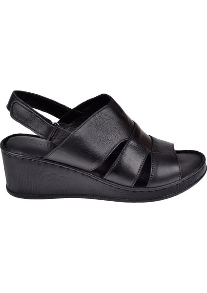Hakiki Deri Comfort Kadın Sandalet Plm-01 Siyah fiyatları