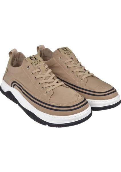 Hafif Taban Tekstil Erkek Sneaker GJ-507 Bej