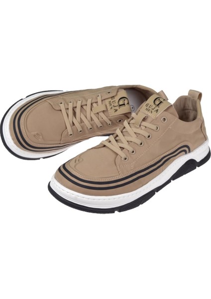 Hafif Taban Tekstil Erkek Sneaker GJ-507 Bej