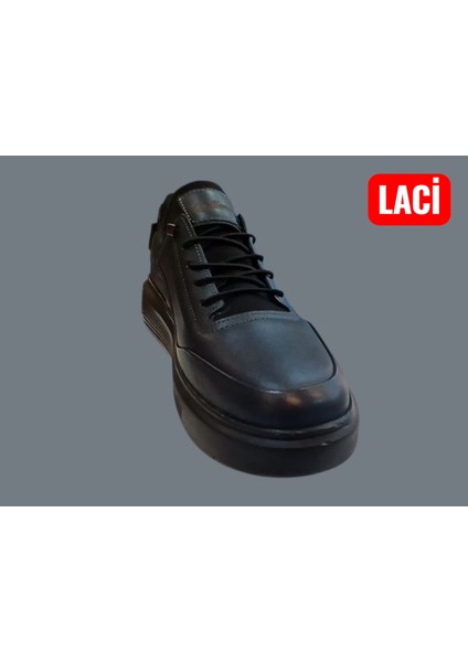 Ktay Kundura Lacivert %100 Deri Ortopedik Yüksek Taban Erkek Sneaker Günlük Ayakkabı Bms B505