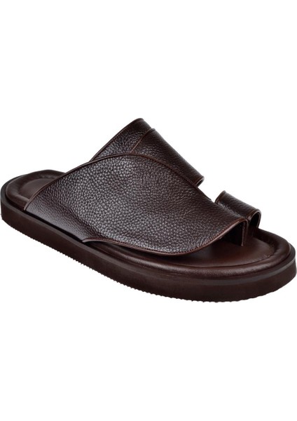 Hakiki Deri Parmak Arası Erkek Terlik PLM-K001 Kahve