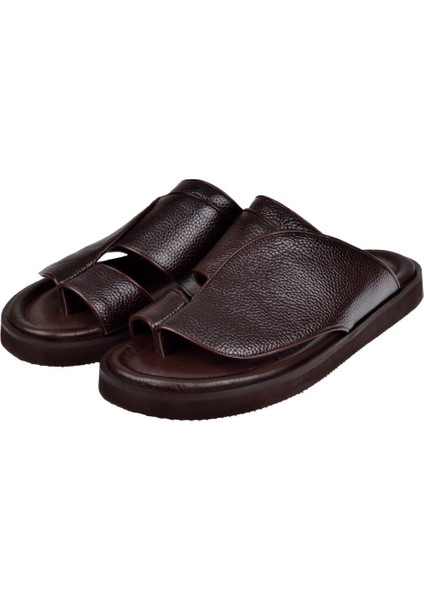 Hakiki Deri Parmak Arası Erkek Terlik PLM-K001 Kahve fırsatları
