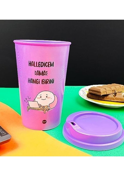 Halledicem Ama Hangi Birini Tasarımlı Plastik Kahve Bardağı modelleri