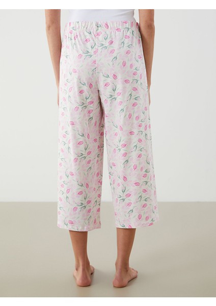 Yeni Sezon Beli Lastikli Cicekli Kadin Kapri Pijama Alti - S5JJ07Z8 fırsatları